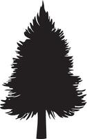 Pine tree Evergreen branch . Silhouettes conifer tree on the white background Collection vector