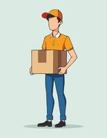 Modern Delivery Person Illustration in Casual Uniform vector