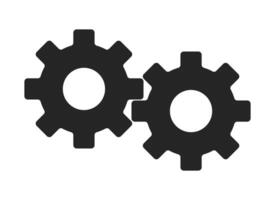 Connected cogwheels black and white 2D line objects. Machine parts. Rotating details of old fashioned transmission mechanism isolated clip art outline item. Monochromatic spot illustration vector