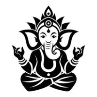 an elephant sitting in lotus position with its hands on its head vector