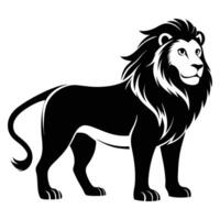 a black and white lion on a white background vector