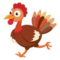 a cartoon turkey running on a white background vector