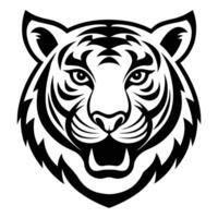 a tiger head on a white background vector