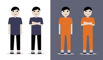 Simple man character design. Flat cartoon character set. Flat illustration. vector