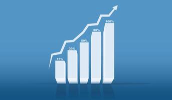 3d Bar Chart And Business Growth. Business graphs and charts. Graph chart showing business growth. vector
