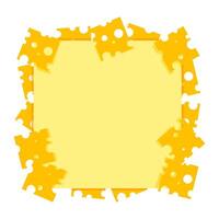 Square yellow frame with cheese pieces vector