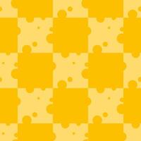 Seamless geometric cheese pattern made of yellow square cheese slices vector