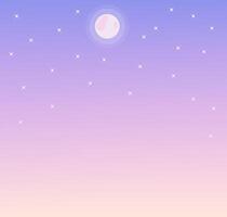Night sky with star and moon background design. Wallpaper design vector
