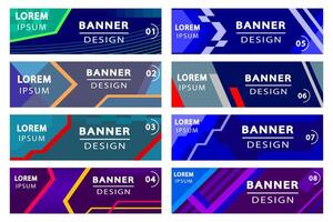 Abstract geometric banner design templates set. Colletion banners with dark colors for your brand, advertising, infographics and other information. vector