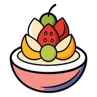 Delightful fruit dessert art with colorful fruit design vector