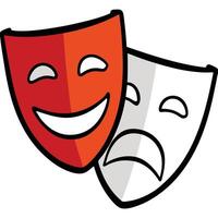 Theater masks depicting joy and sorrow on a white background vector