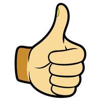 Hand showing thumbs up in a simple outline style vector