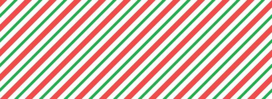 Seamless candy stripe pattern with diagonal red and green lines. Cane pattern with peppermint texture. Flat illustration isolated vector