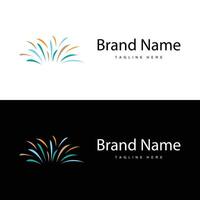 Firework Logo Line New Year Day Template vector