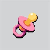 Pixel art illustration Baby Pacifier. Pixelated Baby Toys. Baby Pacifier Toy Icon pixelated for the pixel art game and icon for website and game. old school retro. vector