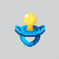 Baby Pacifier. Pixelated Baby Toys. Baby Pacifier Toy Icon pixelated for the pixel art game and icon for website and game. old school retro. vector