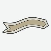 A simple, stylized ribbon banner with a beige color scheme, often used for decoration or signage. vector