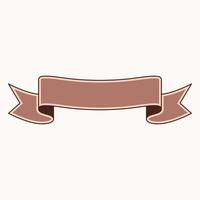 A decorative ribbon banner in a soft brown color, suitable for various design purposes. vector