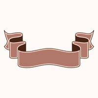 A decorative ribbon banner in a brown color, designed for text or graphic embellishment. vector