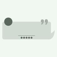 A minimalistic design featuring a quote box and star ratings. vector