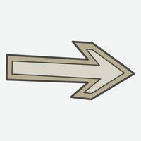 A simple right-pointing arrow with a beige and gray outline, indicating direction. vector