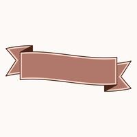 A decorative ribbon banner in a muted color, suitable for text or graphic design projects. vector