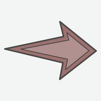 A large, stylized left arrow in a muted color scheme, indicating direction or movement. vector
