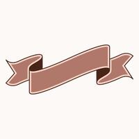 A decorative brown ribbon with pointed ends, suitable for banners or labels. vector