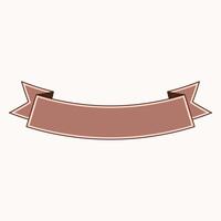 A decorative ribbon banner in a soft brown color, suitable for text or labels. vector