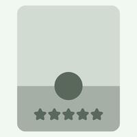 Simple graphic design featuring a central circle and five stars below. vector