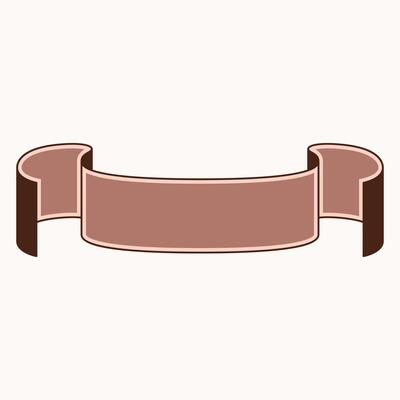 A decorative ribbon banner in a simple design, suitable for text or labeling purposes.