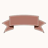 A decorative ribbon banner in a muted color, suitable for text or design purposes. vector