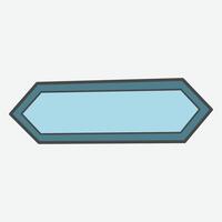 A simple blue hexagonal sign with a dark outline, suitable for labeling or direction. vector