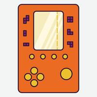 A retro handheld gaming console with buttons and a screen vector