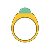 kids drawing luxury ring cartoon isolated vector