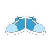 kids drawing shoes cartoon isolated vector