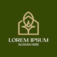 Elegant Classic House with Leaf Design vector