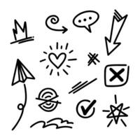 Doodle element set, for concept design. vector