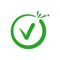 Check icon, checkmark green on a white background. vector