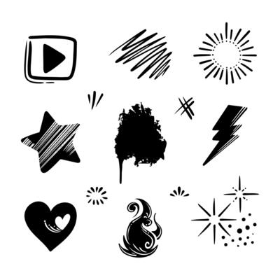 Hand drawn collection of doodle