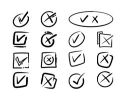 checmark icon, yes and no symbol vector
