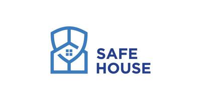 logo design combination shield and home,safe,property,construction,building,protect,symbol,icon,,idea,creative. vector