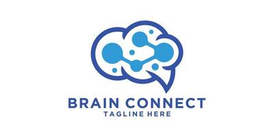 logo design combination of brain and molecule,connect,dot,technology,logo design icon,,symbol,idea,creative. vector
