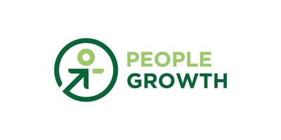 logo design combination people and growth,arrow,grow,up,finance,logistic,symbol,icon,,idea,creative. vector