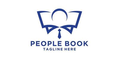 logo design combination of people and books, reading, learning, education, college, study, logo design symbol, , icon, idea, creative. vector