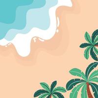 Beach from the top background in flat art vector