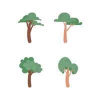 Hand drawn set of tree simple design vector