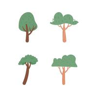 Flat design minimalist set of tree vector