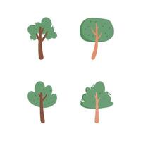 Hand drawn item set of tree cute design vector