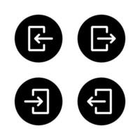 Login and logout icon on black circle. Login and logout sign symbol vector